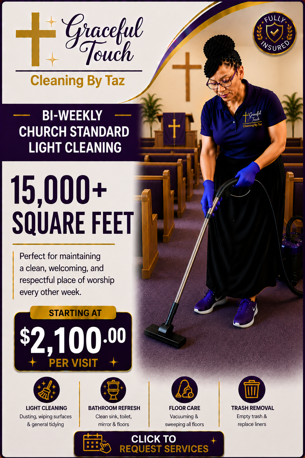 Church Standard Light Cleaning - 15,000+ Square Feet