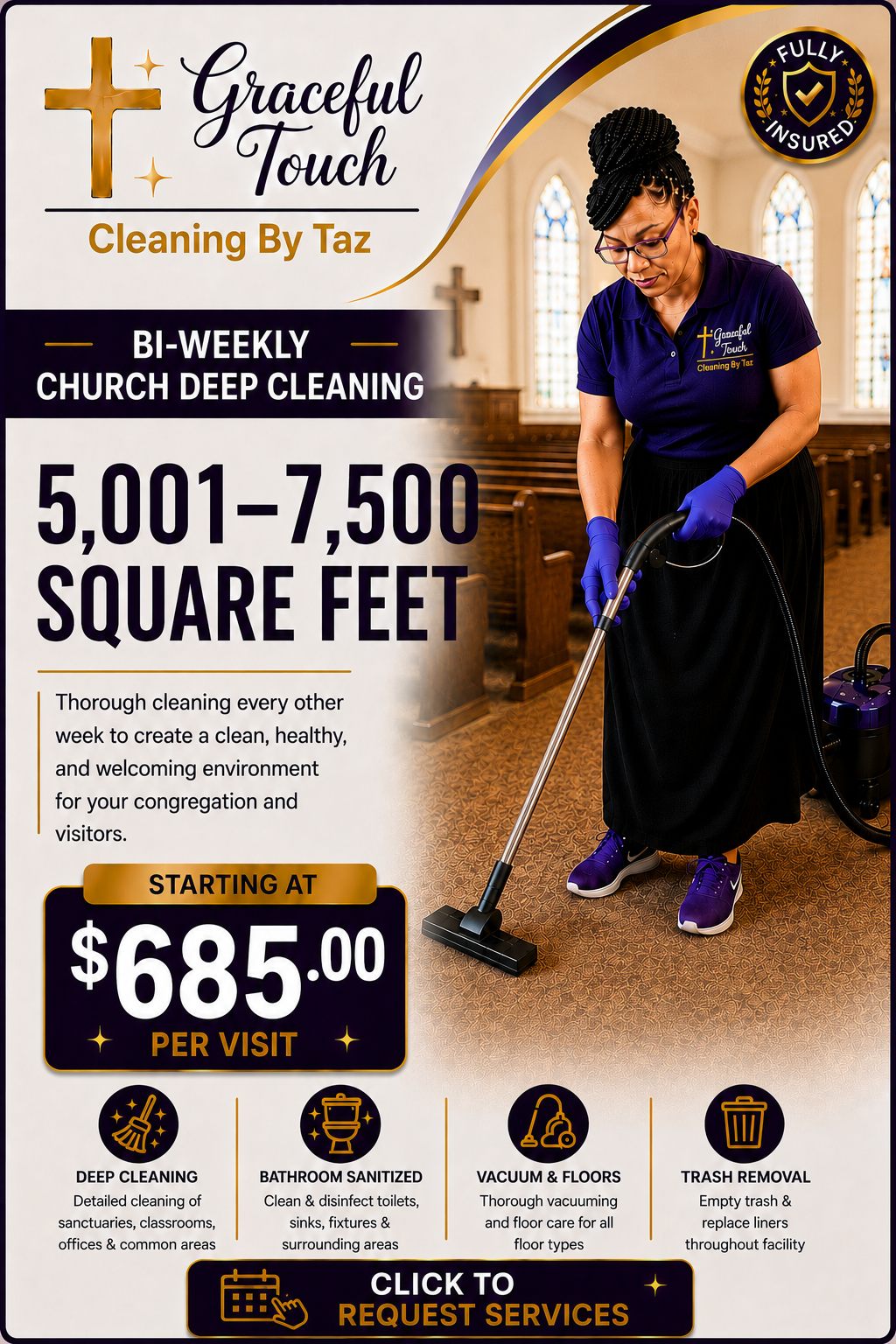 Church Deep Cleaning - 5,001–7,500 Square Feet