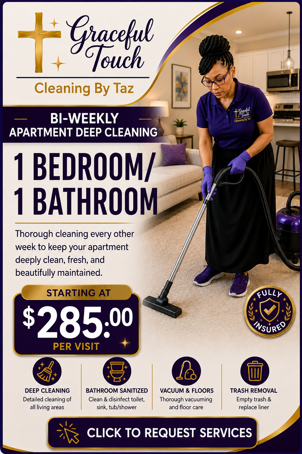 Apartment Deep Cleaning - 1 Bedroom/1 Bathroom