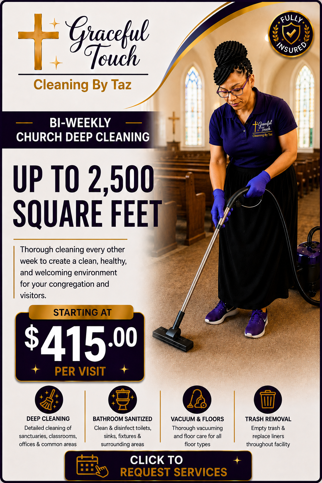Church Deep Cleaning - Up to 2,500 Square Feet