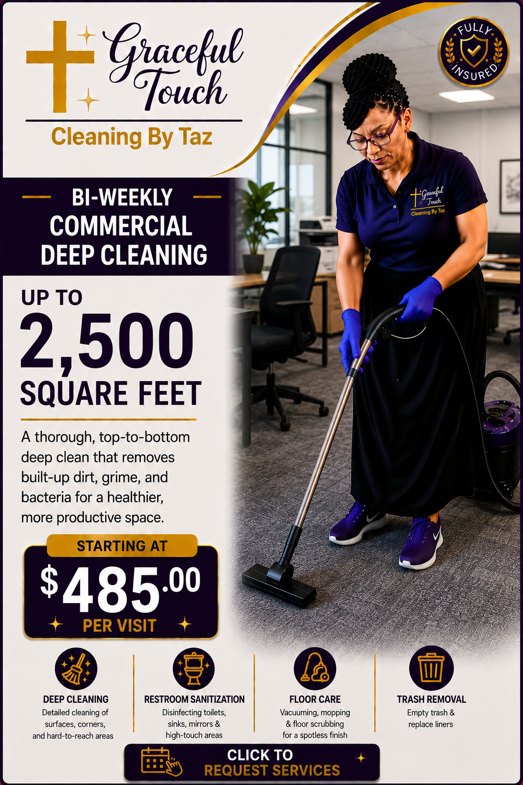 Commercial Deep Cleaning - Up to 2,500 Square Feet